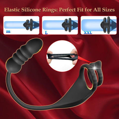 Loveangels Remote Control Thrusting Prostate Massager With Penis Ring Stretchy