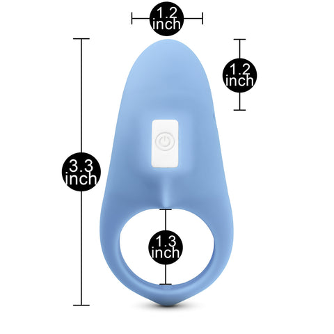 Loveangels Remote Control Vibrating Blue Cock Ring Sizing