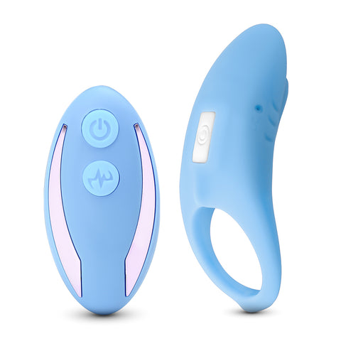 Loveangels Remote Control Vibrating Blue Cock Ring With Remote