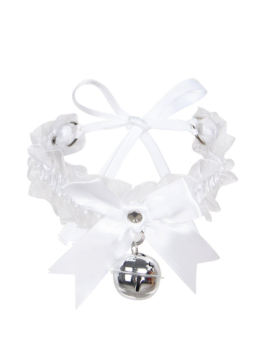 Loveangels Sexy Bow Lace Bell Neck Ring white