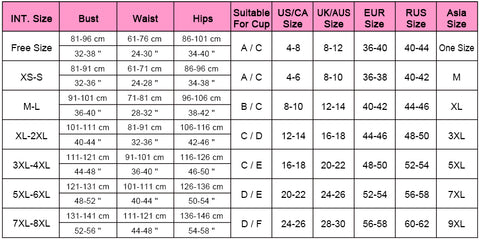 Loveangels size chart