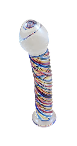 Loveangels Tempered Glass Multi Coloured Spiral 7.5 Inch Dildo