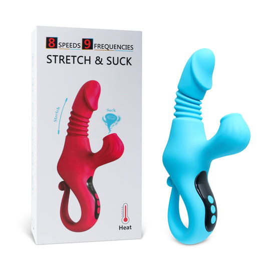 Loveangels Thrusting, Sucking and Heating Cyan Vibrator Box