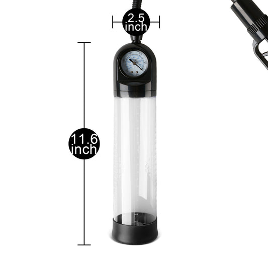 Loveangels Trigger Penis Pump with Pressure Gauge Sizing