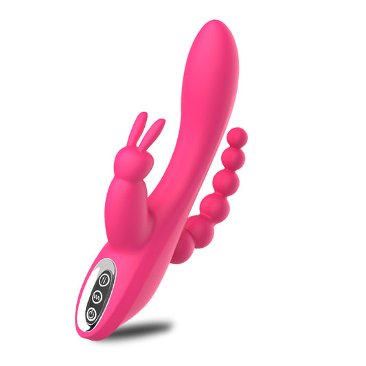 Loveangels Vibrating Triple Pleasure Rabbit rose