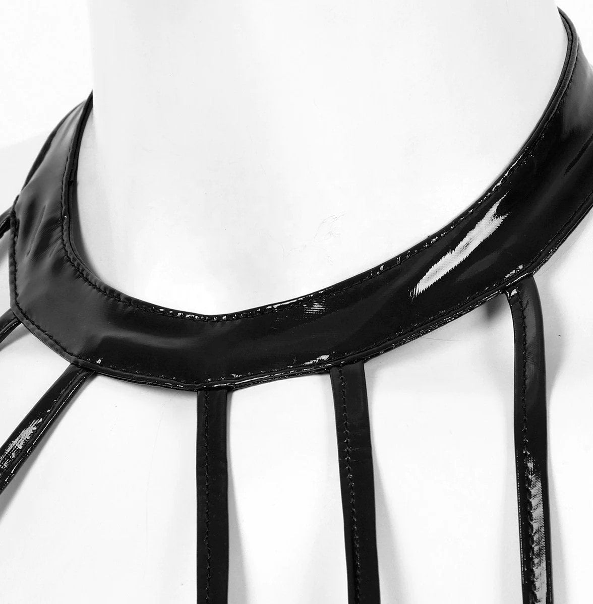 Loveangels Wet Look Strappy Bra closeup