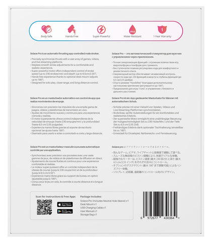 Lovense Solace Pro Automatic Thrusting Masturbator with App Control Details