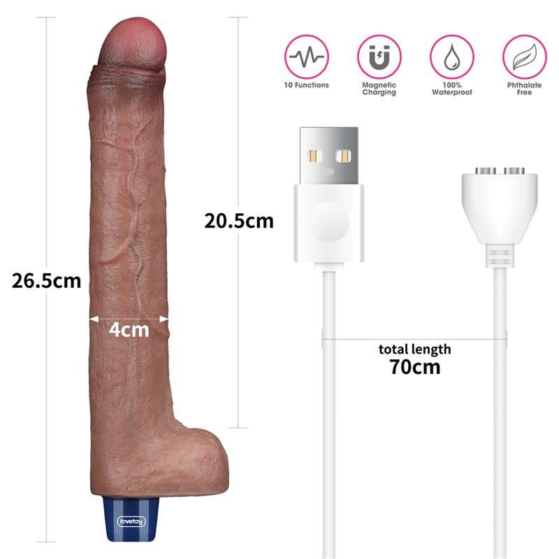 Lovetoy 10.5 Inch Real Softie Dildo Vibe size