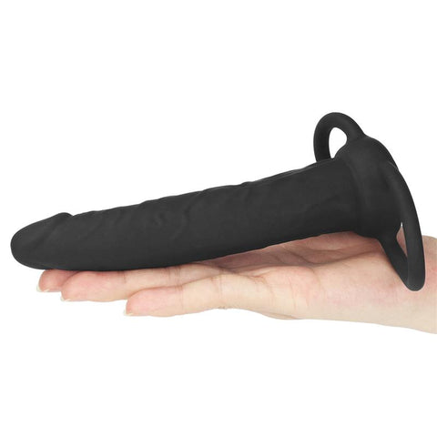 Lovetoy 5.9 Inch Silicone Fantasy Double Prober in hand