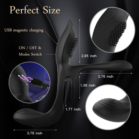 Loveangels 3 in 1 Vibrating Cock Ring With Remote