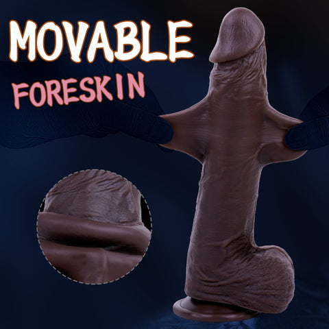 Loveangels Moveable Foreskin Silicone Dildo 10.3