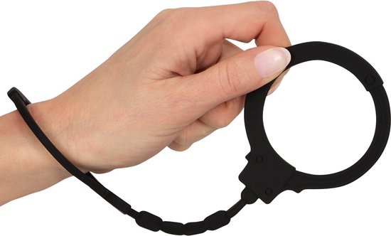 Magic Shiver Silicone Handcuffs on hand