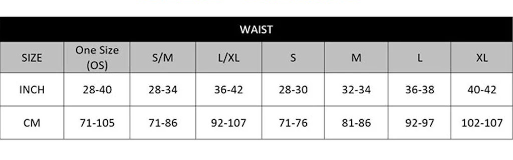 Male Power size chart