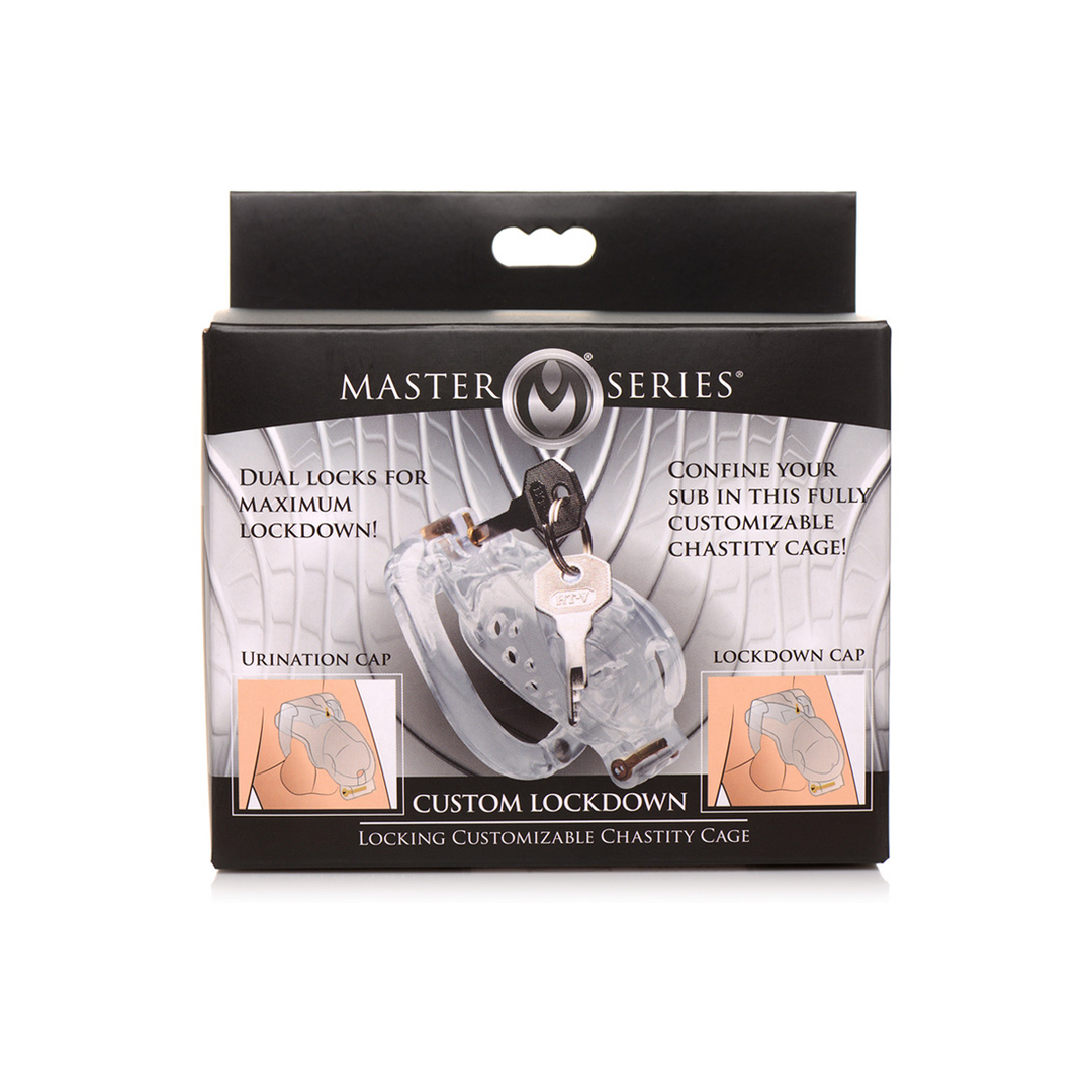 Master Series Custom Lockdown Lockable Adjustable Chastity Cage box