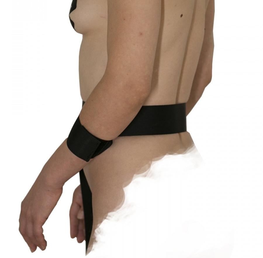 OHMAMA Fetish Wrist And Waist Restraint in use