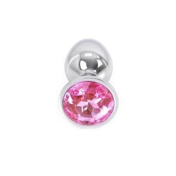 OHMAMA Metal Anal Plug With Pink Gem end