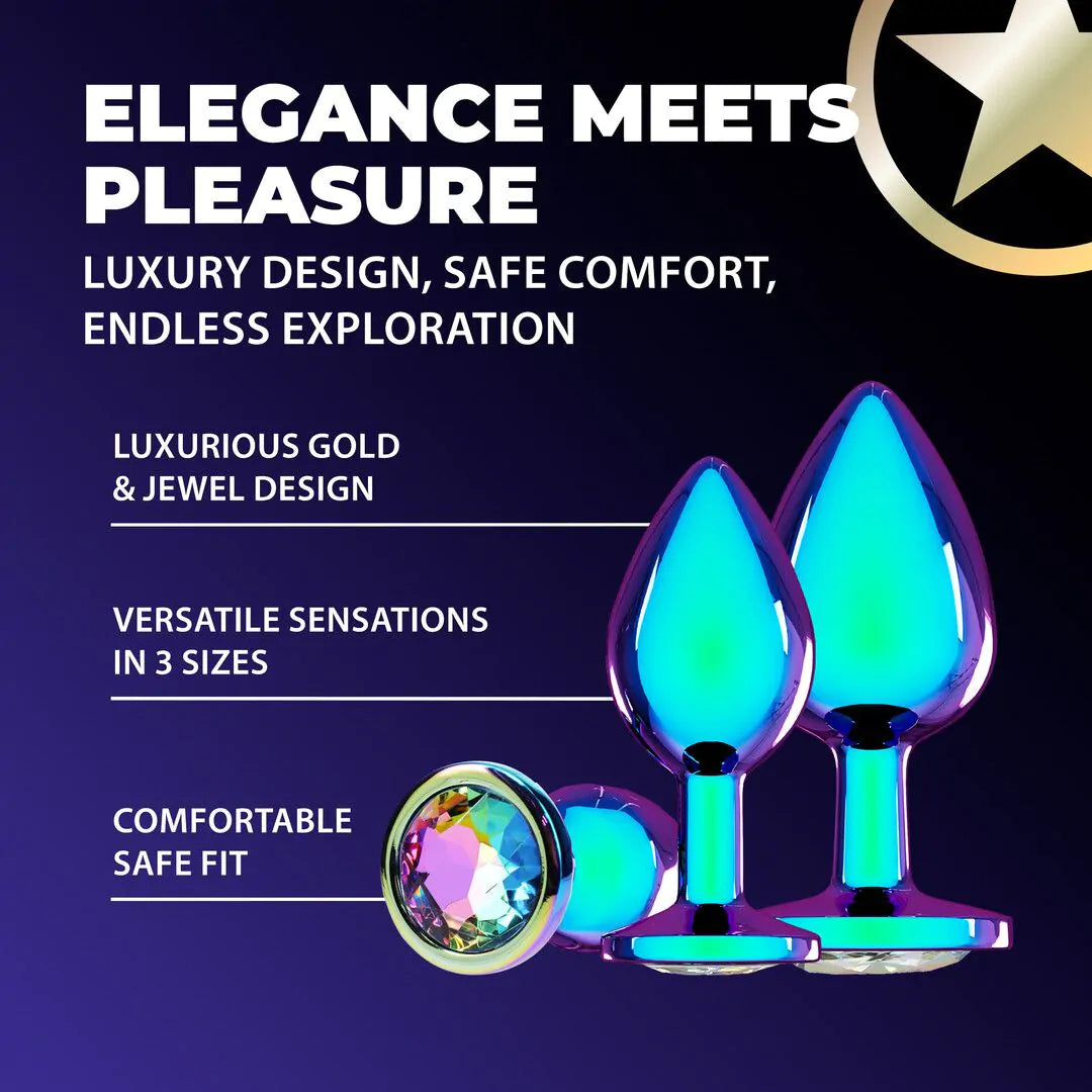 Ouch! Venice Collection - Metal Anal Plug Set - Iridescent