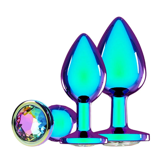 Ouch! Venice Collection - Metal Anal Plug Set - Iridescent