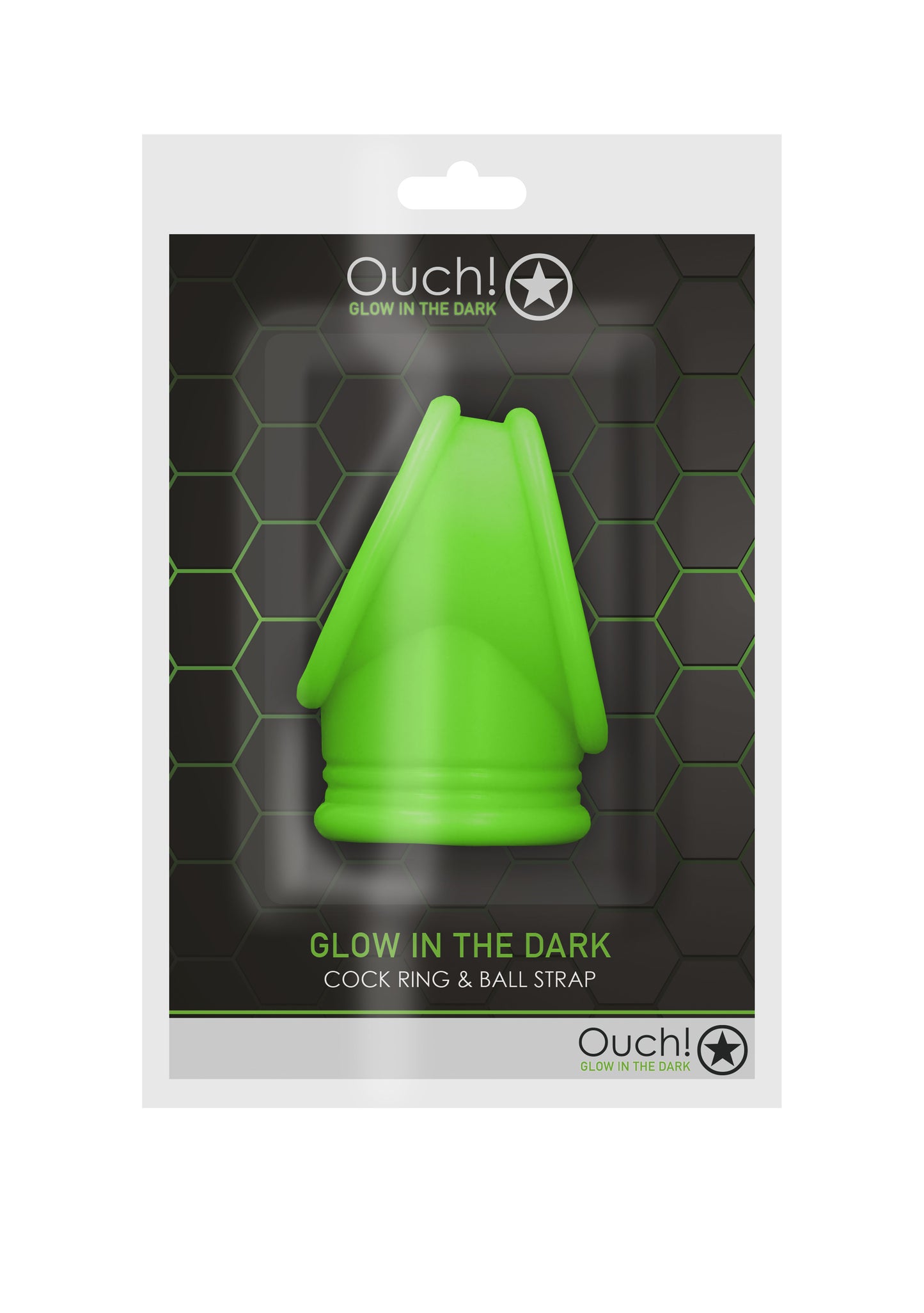 Ouch! Cockring & Ball Strap - Glow in the Dark