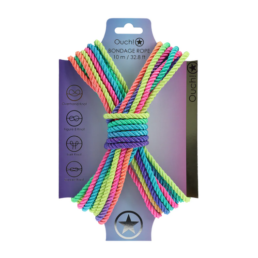 Ouch! 10m Polyester Bondage Rope multicolour