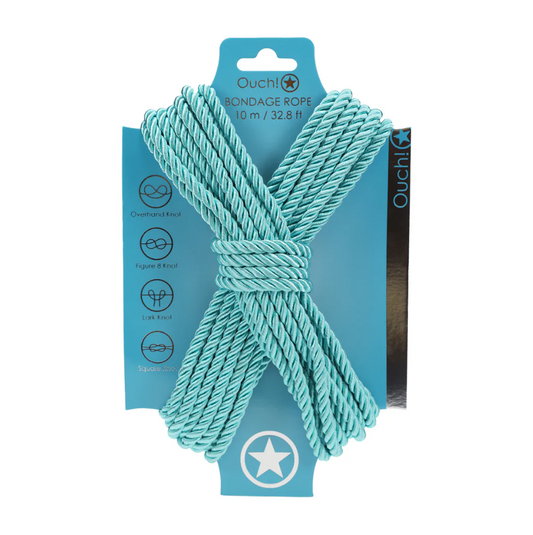 Ouch! 10m Polyester Bondage Rope blue