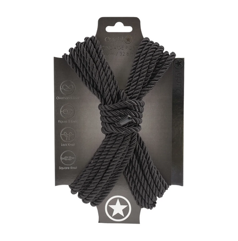 Ouch! 10m Polyester Bondage Rope black