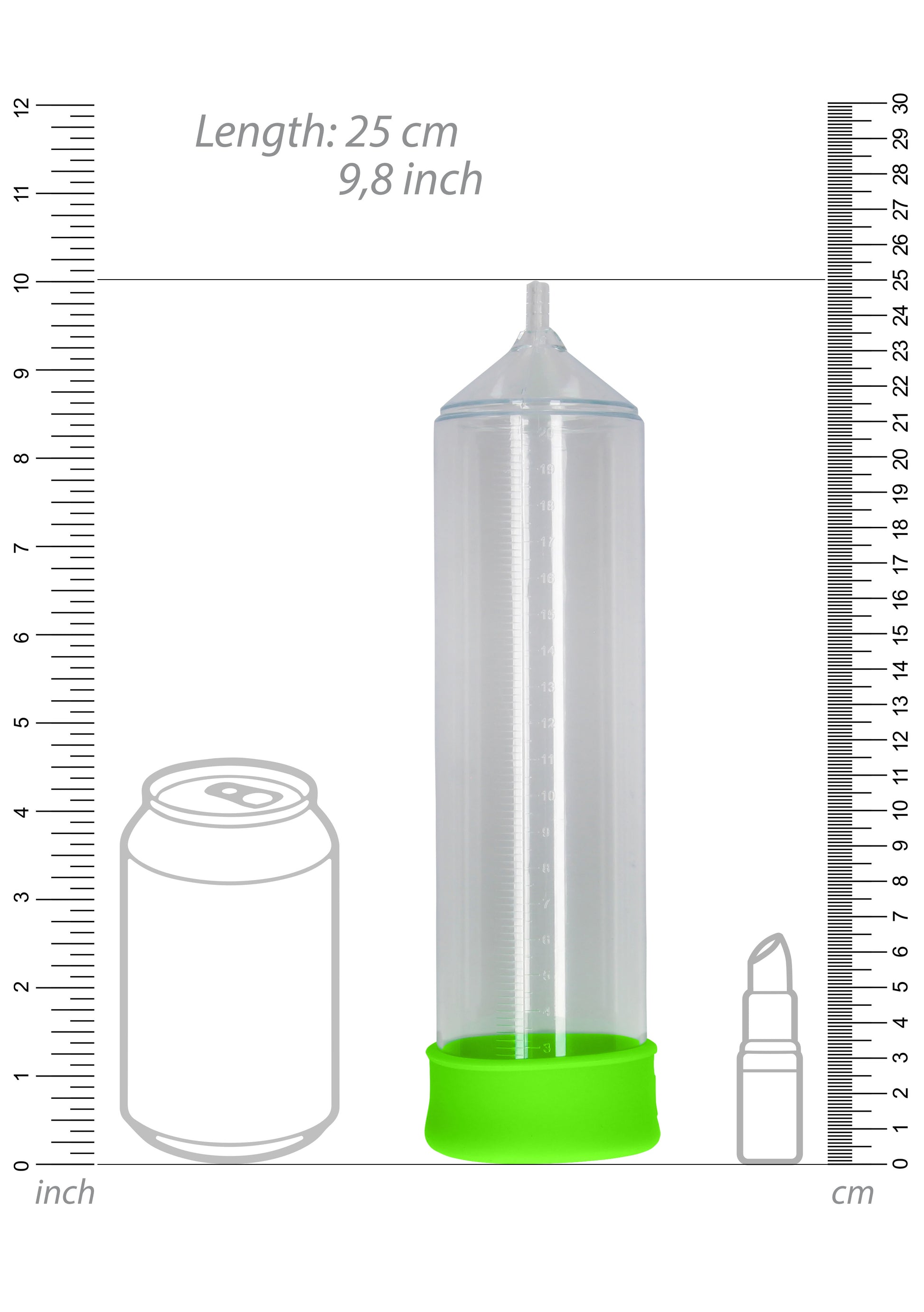 Ouch! Glow in the Dark Classic Penis Pump size
