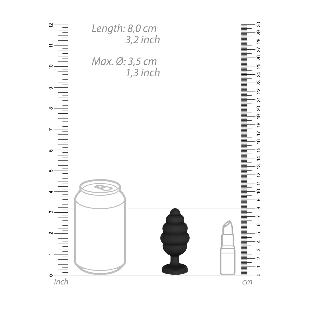 Ouch! Large Ribbed Diamond Heart Plug Size Chart