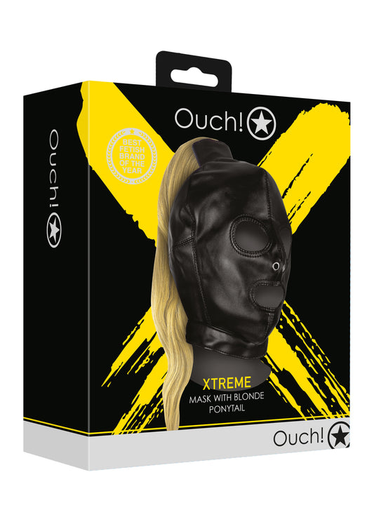Ouch! Xtreme Mask with Blonde Ponytail box