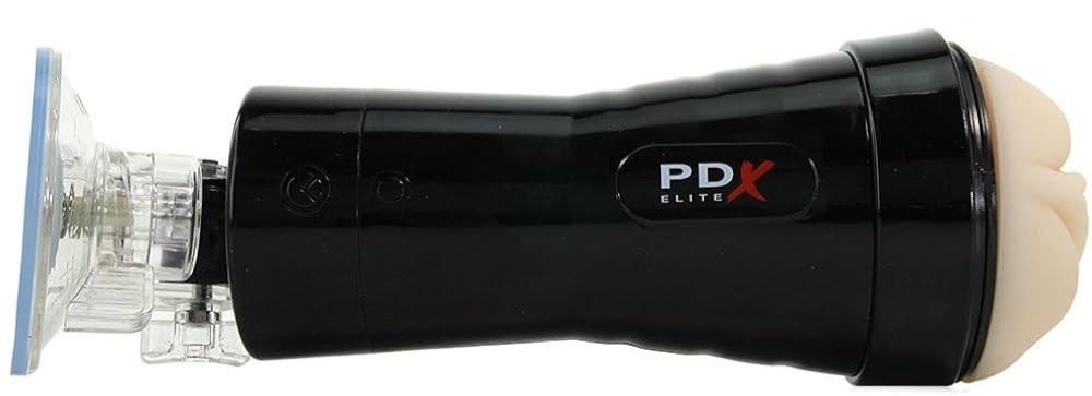 PDX Elite Cock Compressor Vibrator With Stand side view