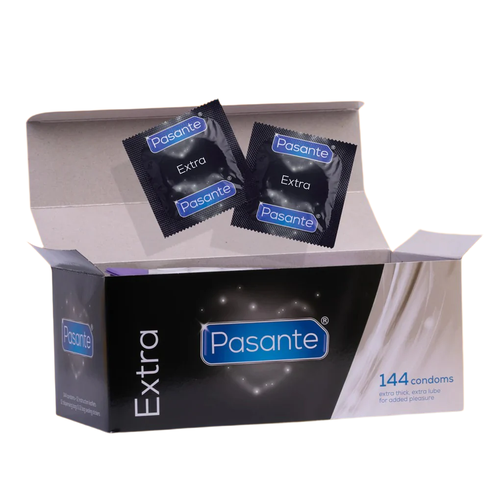 Pasante Black Velvet Condoms 144 Pcs open box