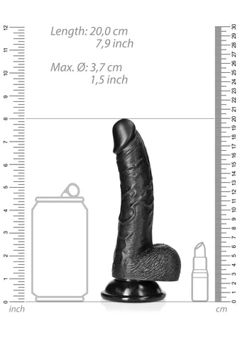 RealRock Curved Realistic Dildo with Balls and Suction Cup - 7