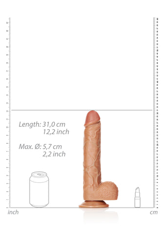RealRock Straight Realistic Dildo with Balls and Suction Cup - 11 Inches / 28 cm