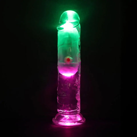 Realrock 6 Inch Transparent LED Vibrating TPE Dildo