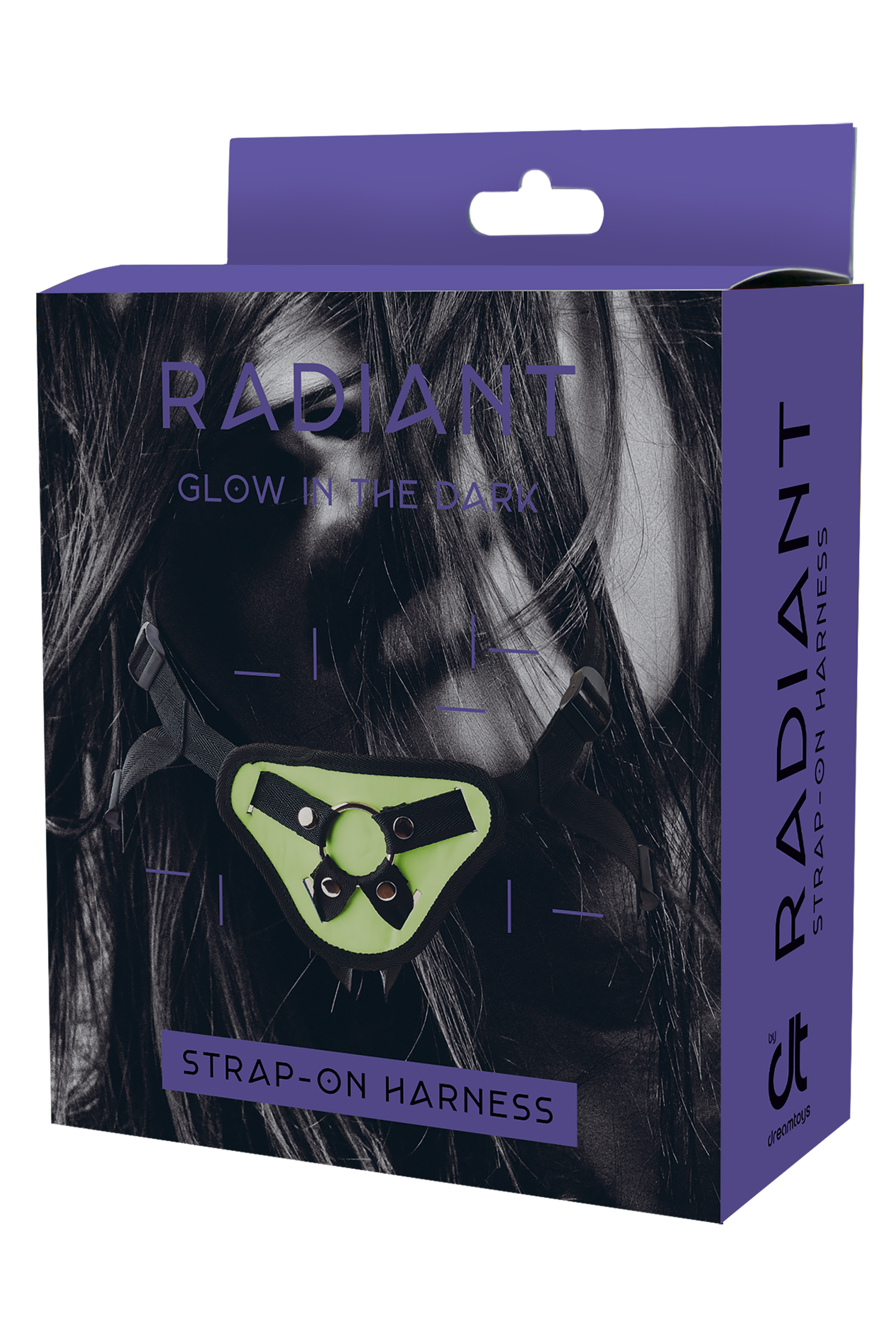 Radiant Glow In The Dark Strap On Harness box green