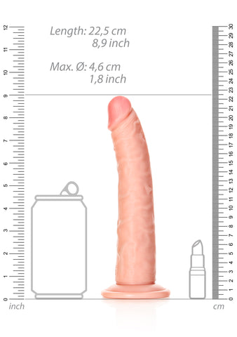 RealRock Slim Realistic Dildo with Suction Cup - 8 Inch