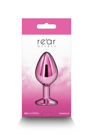 Rear Assets Metal Butt Plug Pink Medium back of box