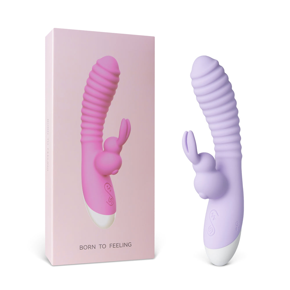 Loveangels Rechargeable Ribbed Silicone Rabbit Vibrator