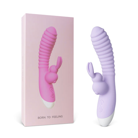 Loveangels Rechargeable Ribbed Silicone Rabbit Vibrator