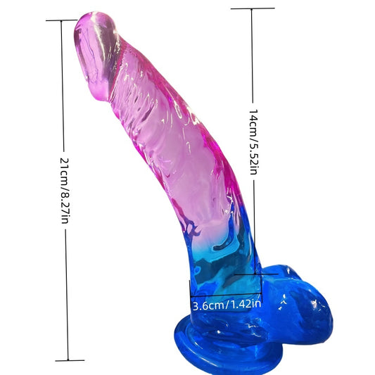 Loveangels 8.27" Purple & Blue TPE Mermaid Dildo