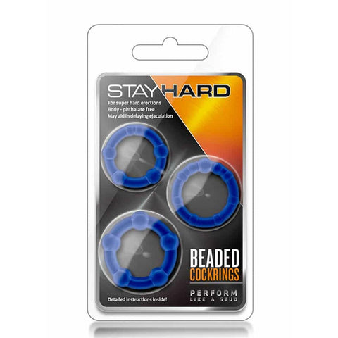 Stay Hard Beaded Cock Rings 3pk packaging