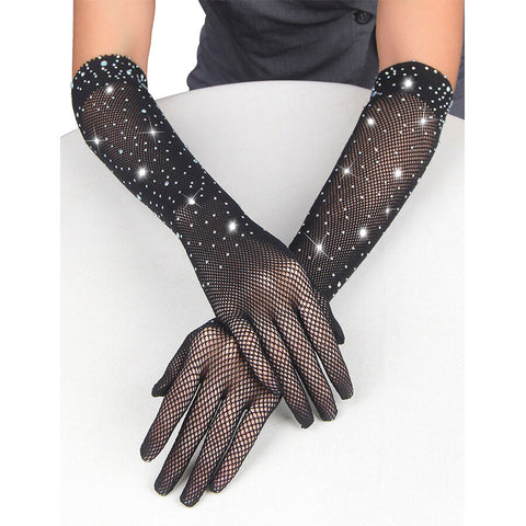 Subblime Accesories Charming Black Glitter Gloves Glittering