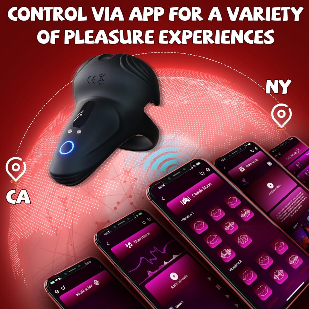 Loveangels Apex Core App Controlled Vibrating Cock Ring With Ball Holder