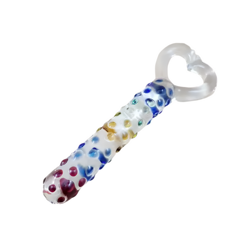 Tempered Glass Dildo With Heart Handle