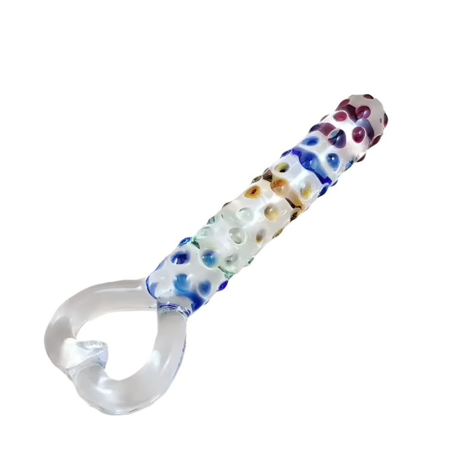 Tempered Glass Dildo With Heart Handle