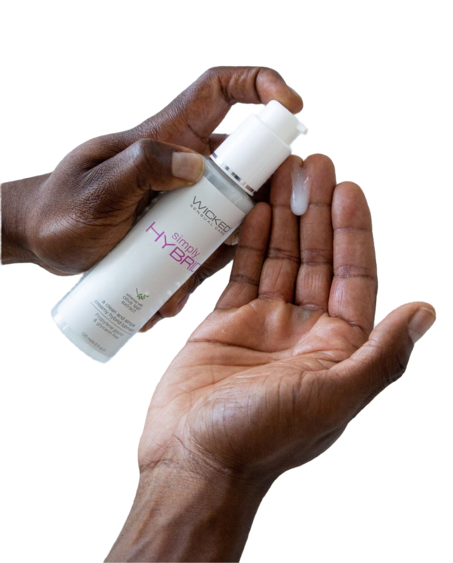 Wicked Simply Hybrid Lubricant 120ml in use