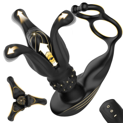 Loveangels Dual Expander Remote Control Anal Vibrator With Rings