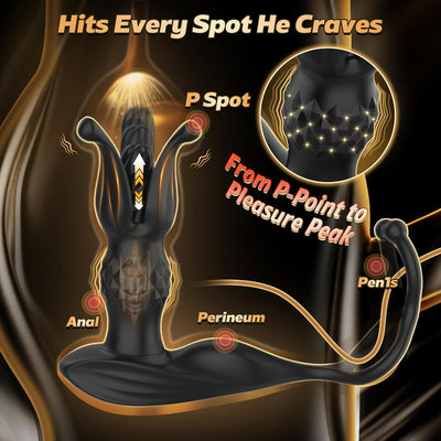 Loveangels Dual Expander Remote Control Anal Vibrator With Rings