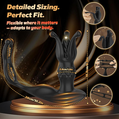 Loveangels Dual Expander Remote Control Anal Vibrator With Rings