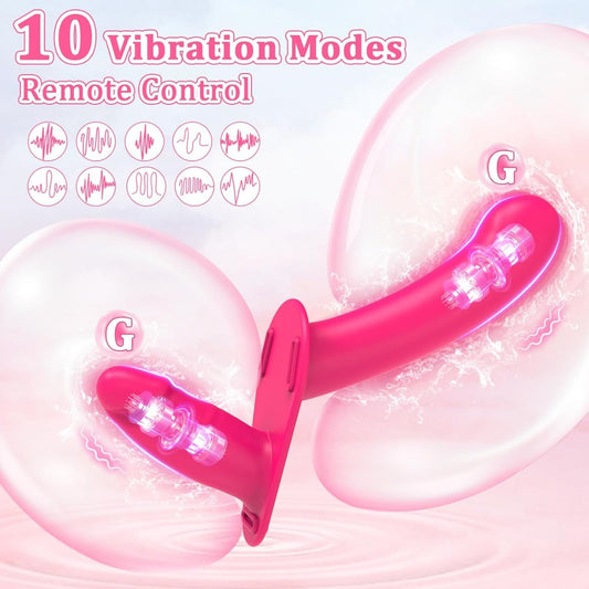 Loveangels Dual Ended Rechargeable Vibrating Solid Strap On With Remote